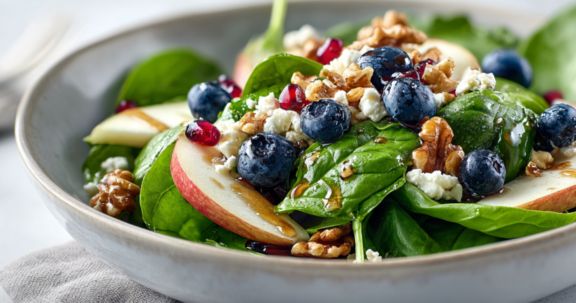Brain-Balance-Salat mit Spinat, Apfel und Feta