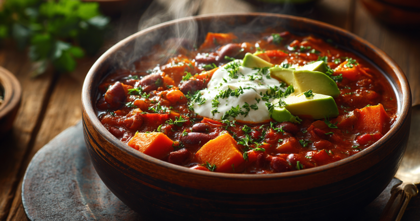 Golden Soul Chili mit Süßkartoffeln, Bohnen und Kurkuma